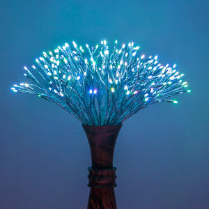 Silver Starburst Lighted Branches RGB